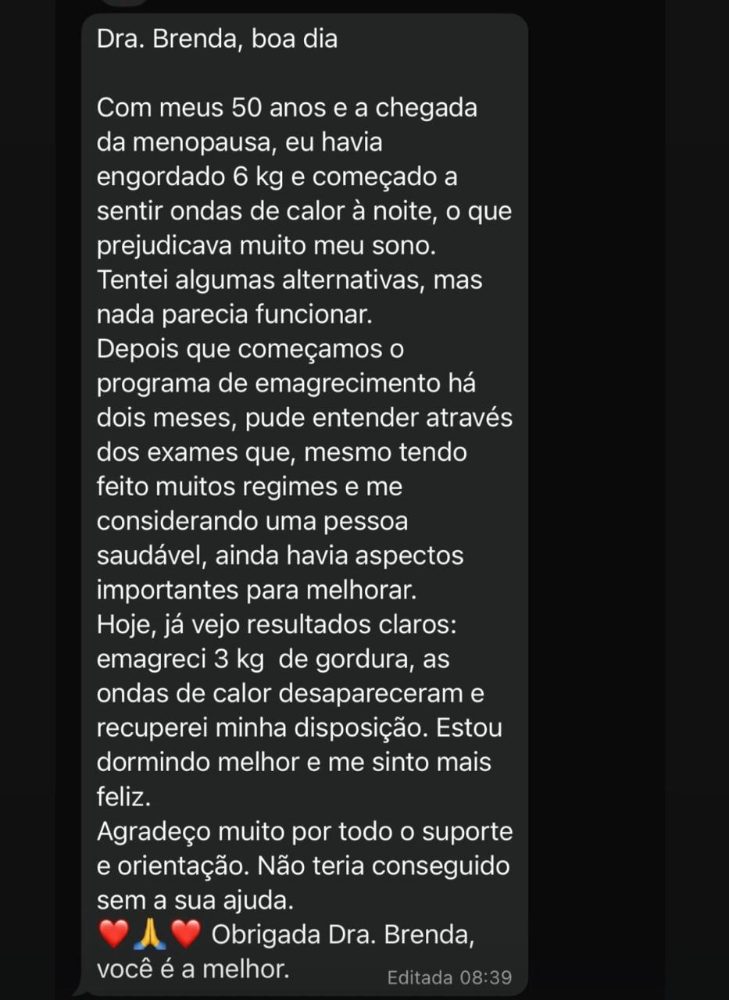 Depoimento de paciente da Dra. Brendha