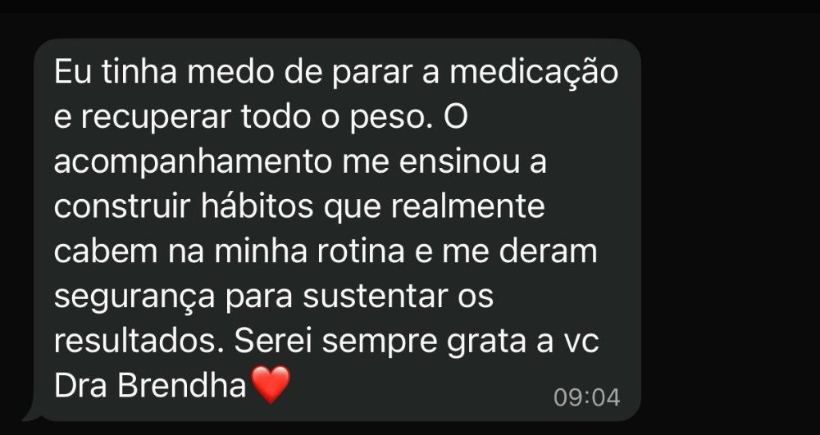 Depoimento de paciente da Dra. Brendha
